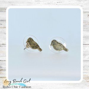 Simple Gold Bird Earrings
